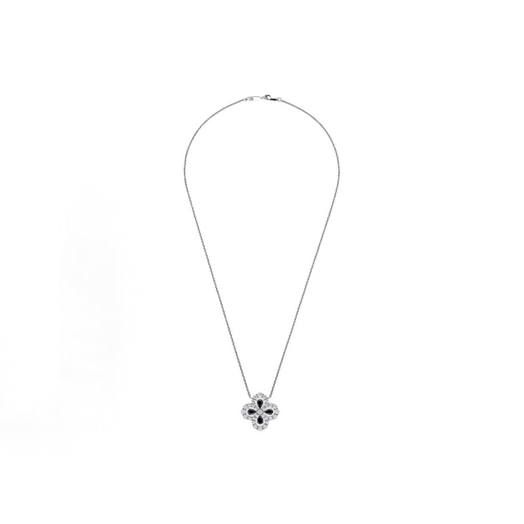 Harry Winston Style Four-Leaf Clover Cubic Zirconia Necklace