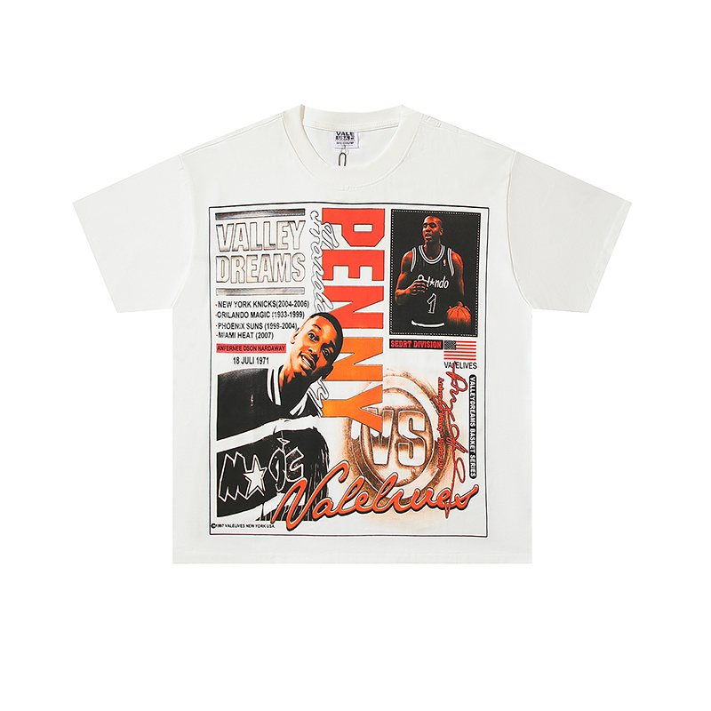 VALE USA Penny Basketball Graphic T-Shirt - White
