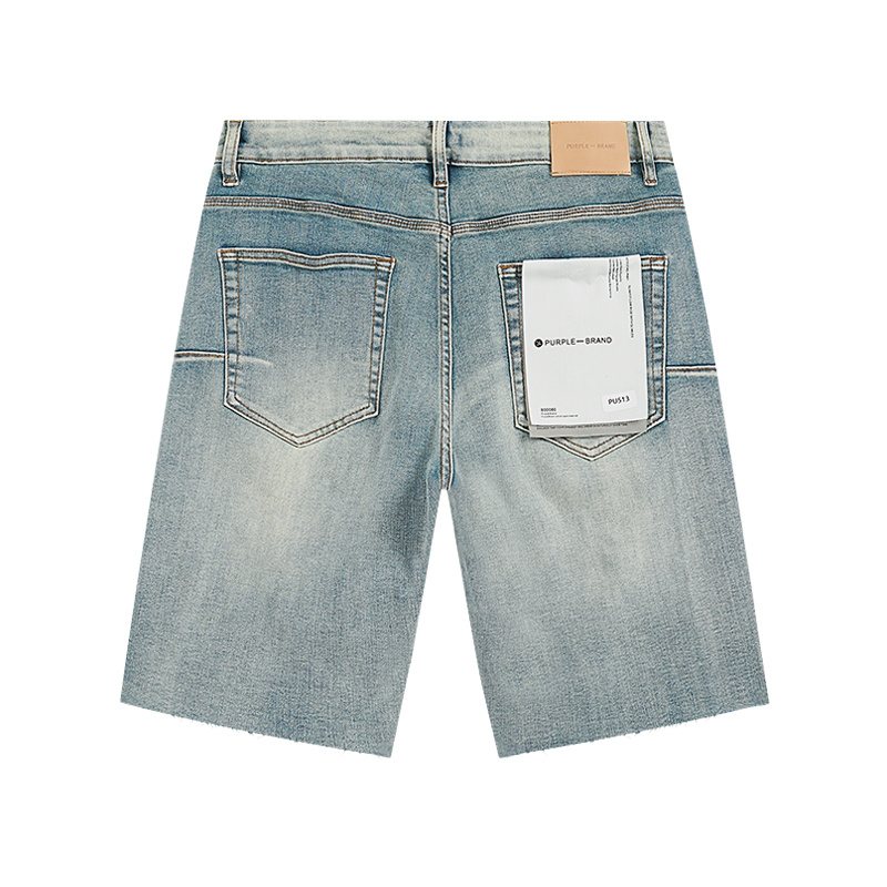 Purple Brand Light Blue Studded Denim Shorts