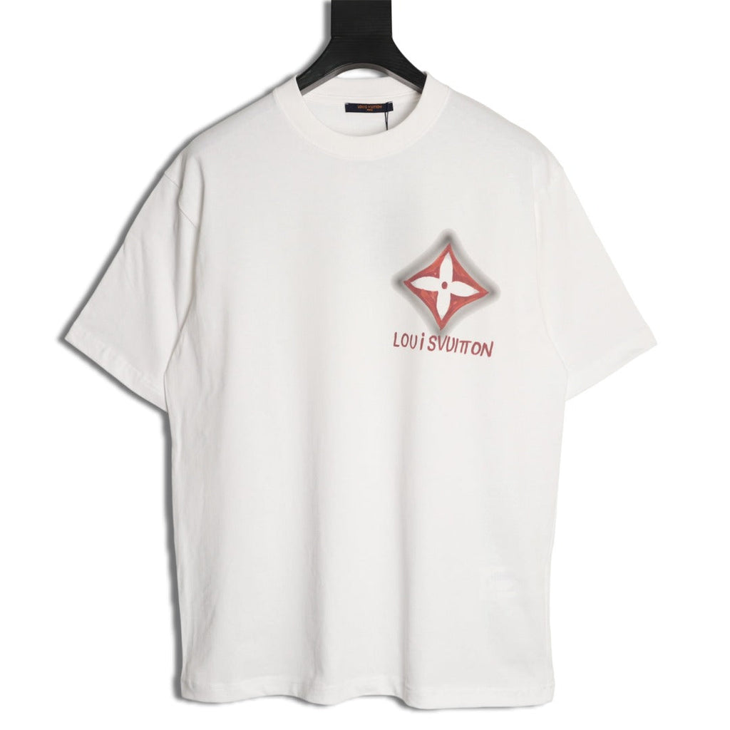 Louis Vuitton Four-Petal Motif and Lettering T-Shirt - Cream
